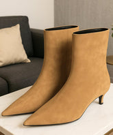 Bota Feminina Cano Curto Camurça Salto Fino Elegante | Lili